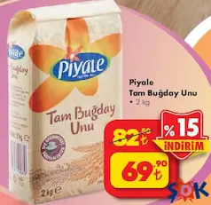 PİYALE TAM BUĞDAY UNU 2 KG fiyat ve kampanya bilgisi